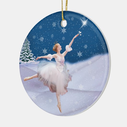 Sneeuwkoningin Ballerina kerstversiering Keramisch Ornament (Links)