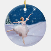 Sneeuwkoningin Ballerina kerstversiering Keramisch Ornament (Achterkant)