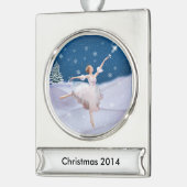 Sneeuwkoningin Ballerina  tekst Verzilverd Banner Ornament (Links)