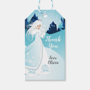 Sneeuwkoningin Dank u Cadeau Favor Tags Cadeaulabel