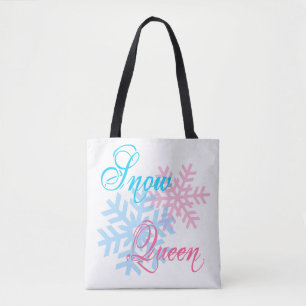 Sneeuwkoningin en elegante sneeuwvlokken tote bag