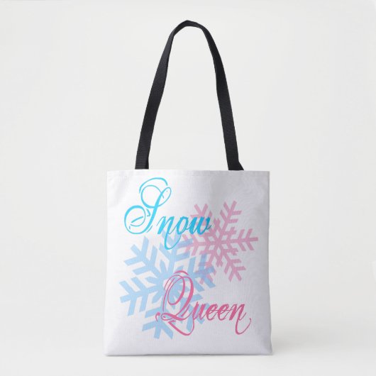 Sneeuwkoningin en elegante sneeuwvlokken tote bag (Voorkant)