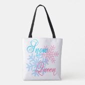 Sneeuwkoningin en elegante sneeuwvlokken tote bag (Achterkant)