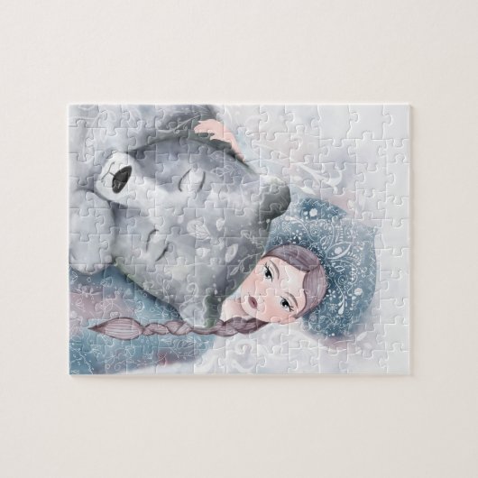 Sneeuwkoningin en Polair Beer in Zachte Waterverf Legpuzzel (Horizontaal)