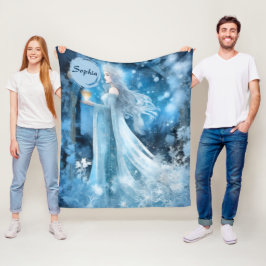 Sneeuwkoningin Fantasy Art - Mystieke Winter Godin Fleece Deken