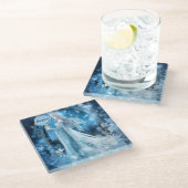 Sneeuwkoningin Fantasy Art - Mystieke Winter Godin Glazen Onderzetter (Schuin)