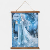 Sneeuwkoningin Fantasy Art - Mystieke Winter Godin Hangend Wandkleed (Voorkant)