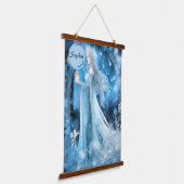 Sneeuwkoningin Fantasy Art - Mystieke Winter Godin Hangend Wandkleed (Gebogen)