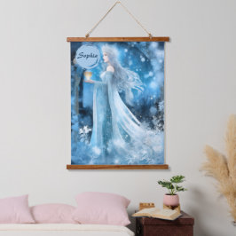 Sneeuwkoningin Fantasy Art - Mystieke Winter Godin Hangend Wandkleed