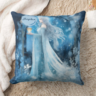 Sneeuwkoningin Fantasy Art - Mystieke Winter Godin Kussen