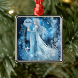 Sneeuwkoningin Fantasy Art - Mystieke Winter Godin Metalen Ornament