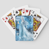Sneeuwkoningin Fantasy Art - Mystieke Winter Godin Pokerkaarten (Achterkant)