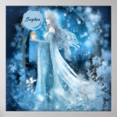 Sneeuwkoningin Fantasy Art - Mystieke Winter Godin Poster (Voorkant)