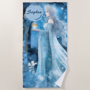 Sneeuwkoningin Fantasy Art - Mystieke Winter Godin Strandlaken