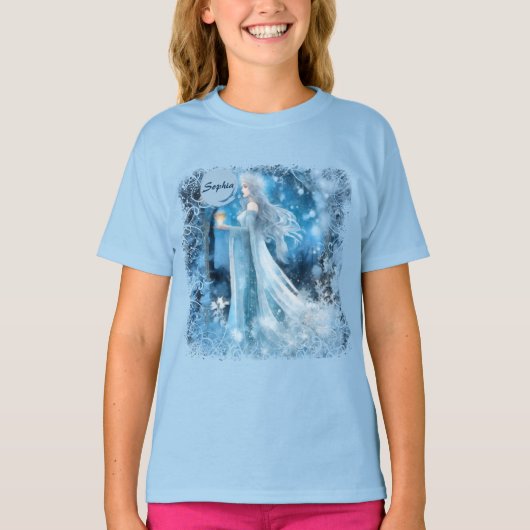 Sneeuwkoningin Fantasy Art - Mystieke Winter Godin T-shirt (Voorkant)