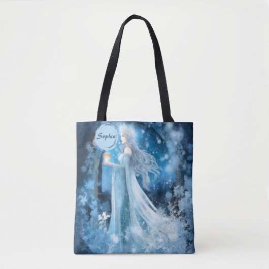 Sneeuwkoningin Fantasy Art - Mystieke Winter Godin Tote Bag (Voorkant)