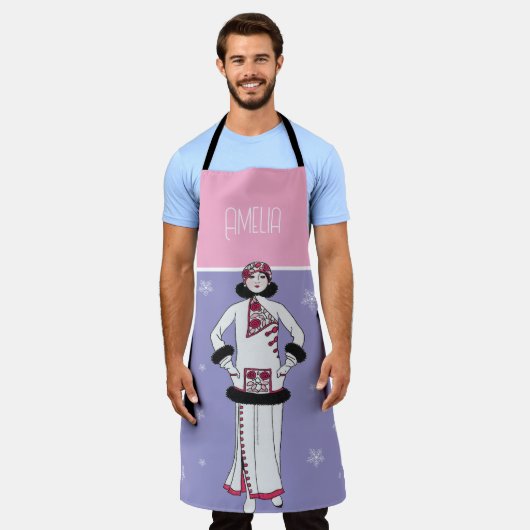 Sneeuwkoningin gepersonaliseerd schort (Gedragen)