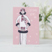 sneeuwkoningin gepersonaliseerde kerst bedankkaart (Staand voorkant)