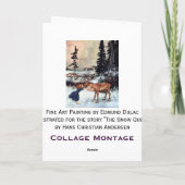 sneeuwkoningin Gerda en rendiersprookje Feestdagen Kaart (Achterkant)