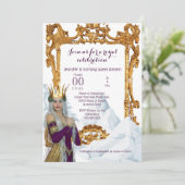 Sneeuwkoningin gouden lijst, princetpartij kaart (Staand voorkant)