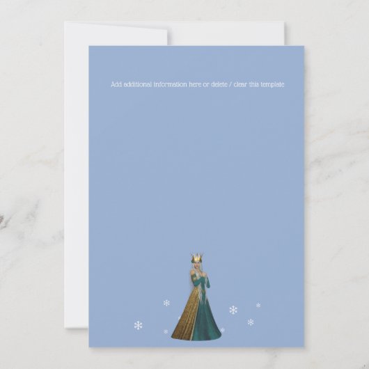 Sneeuwkoningin kasteel prinses thema feest blauw kaart (Achterkant)