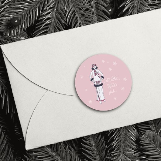 Sneeuwkoningin Kerst Ronde Sticker