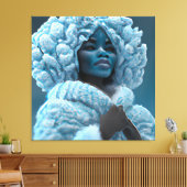 Sneeuwkoningin Melanin Black Girl Magic Sista Wome Canvas Afdruk (Insitu (Woonkamer))