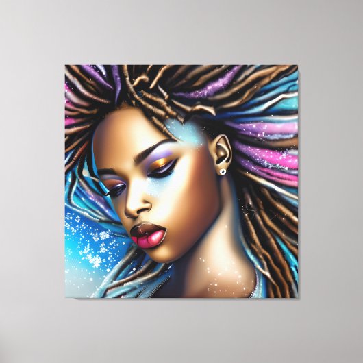 Sneeuwkoningin Melanin Black Girl Magic Sista Wome Canvas Afdruk (Voorkant)