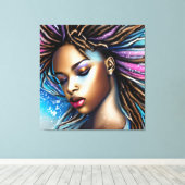 Sneeuwkoningin Melanin Black Girl Magic Sista Wome Canvas Afdruk (Insitu (Houten vloer))