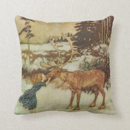 sneeuwkoningin met Gerda en Reindeer Kussen