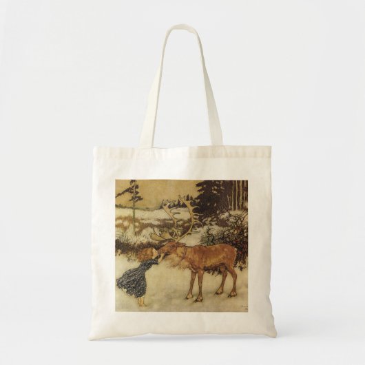 Sneeuwkoningin met Gerda Fairy Tale Illustration B Tote Bag (Voorkant)