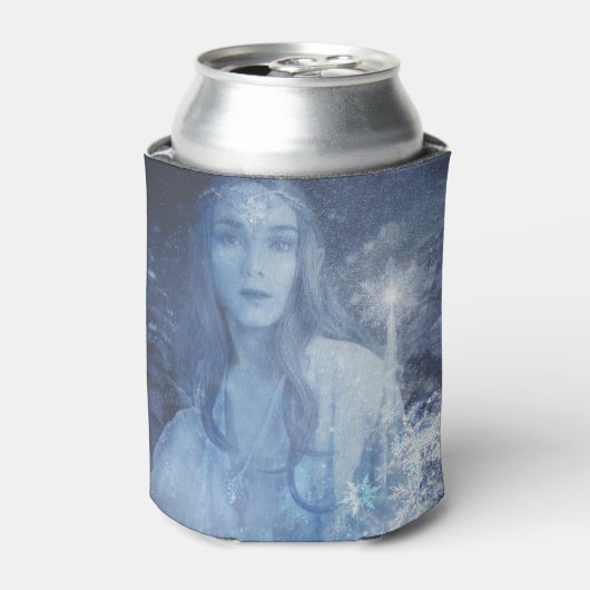 Sneeuwkoningin met kerstcadeaus blikjeskoeler (Blikje Voorkant)