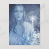 Sneeuwkoningin met kerstcadeaus feestdagenkaart (Voorkant)