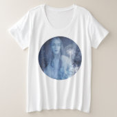 Sneeuwkoningin met kerstcadeaus grote maat t-shirt (Design voorkant)