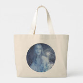 Sneeuwkoningin met kerstcadeaus grote tote bag (Achterkant)