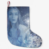 Sneeuwkoningin met kerstcadeaus kleine kerstsok (Voorkant)