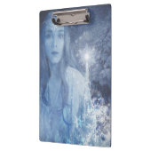 Sneeuwkoningin met kerstcadeaus klembord (Links)