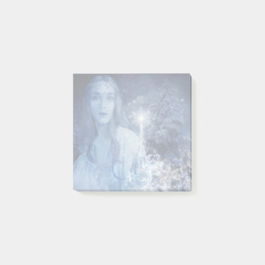 Sneeuwkoningin met kerstcadeaus post-it® notes (Voorkant)