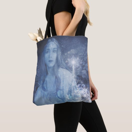 Sneeuwkoningin met kerstcadeaus tote bag (Dichtbij)