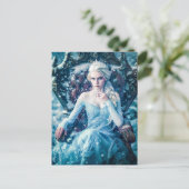 Sneeuwkoningin op haar troon briefkaart (Staand voorkant)