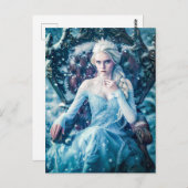 Sneeuwkoningin op haar troon briefkaart (Voorkant / Achterkant)