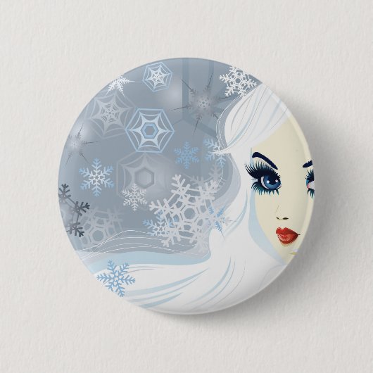 Sneeuwkoningin Ronde Button 5,7 Cm (Voorkant)