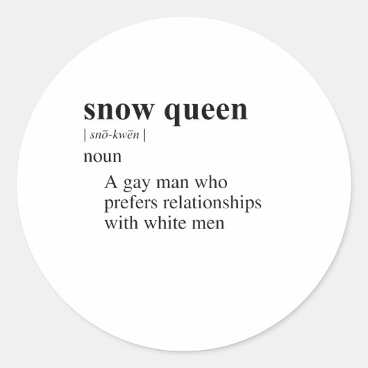SNEEUWKONINGIN RONDE STICKER (Voorkant)