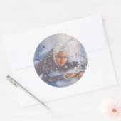 Sneeuwkoningin. Ronde Sticker (Envelop)