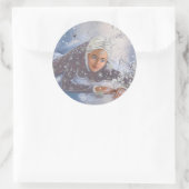 Sneeuwkoningin. Ronde Sticker (Tas)
