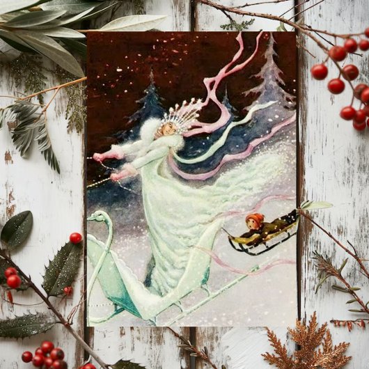 sneeuwkoningin Rudolf Koivu Feestdagen Kaart