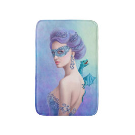 Sneeuwkoningin van Bath Mat in masker met blauwe d
