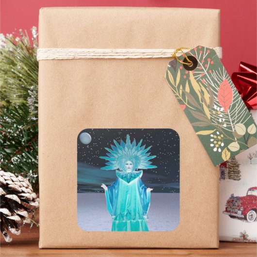 Sneeuwkoningin Vierkante Sticker (Feestdagen)