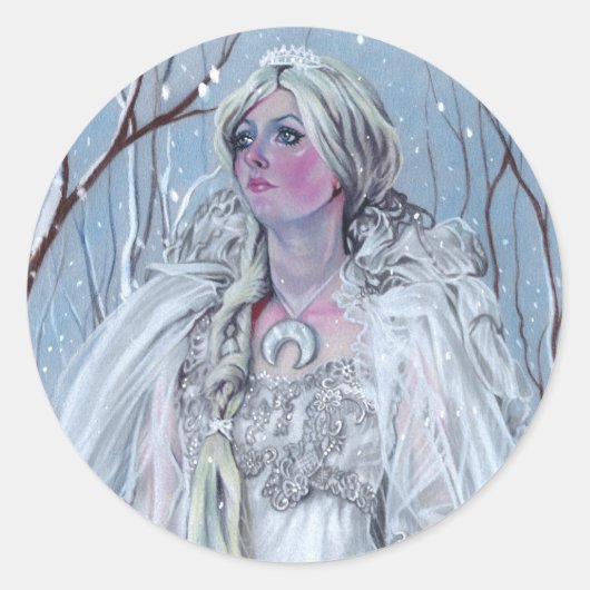 Sneeuwkoninginnen Ronde Sticker (Voorkant)
