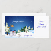 Sneeuwkoppel en hond feestdagenkaart (Voorkant / Achterkant)